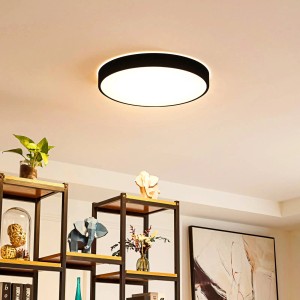 Lindby LED Smart Home Deckenlampe Innes 10013325 Dimmbar Modern in Schwarz aus Metall 1-flammig Wohnzimmerleuchte