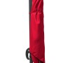 Geschlossener, roter Schneider Ampelschirm 340x270 cm mit Drehfunktion auf Schirmständer.