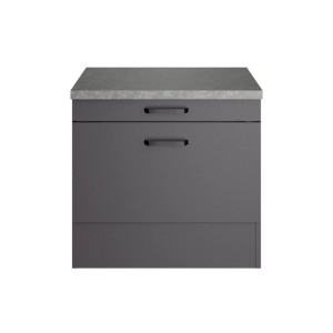 OPTIFIT Unterschrank Kiel420, 60 cm, anthrazit matt, mit Auszug und Arbeitsplatte.
