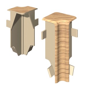 Egger Innenecken Kubisch, 6 cm, Eiche Cappuccino, 2er-Pack für Sockelleisten.
