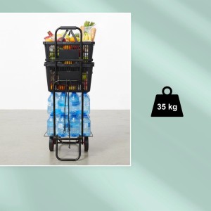 Relaxdays Transportwagen Stahl Schwarz Klappbar 100 cm x 44 cm x 34 cm