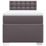 Graues vidaXL Boxspringbett 100x200 cm mit Matratze und Kunstleder-Kopfteil.