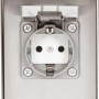 4-fach Steckdosensäule IP44 in Silber aus Edelstahl für den Außenbereich.