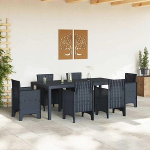 vidaXL Gartentisch Anthrazit 200 x 100 x 73 cm Poly-Rattan 871688