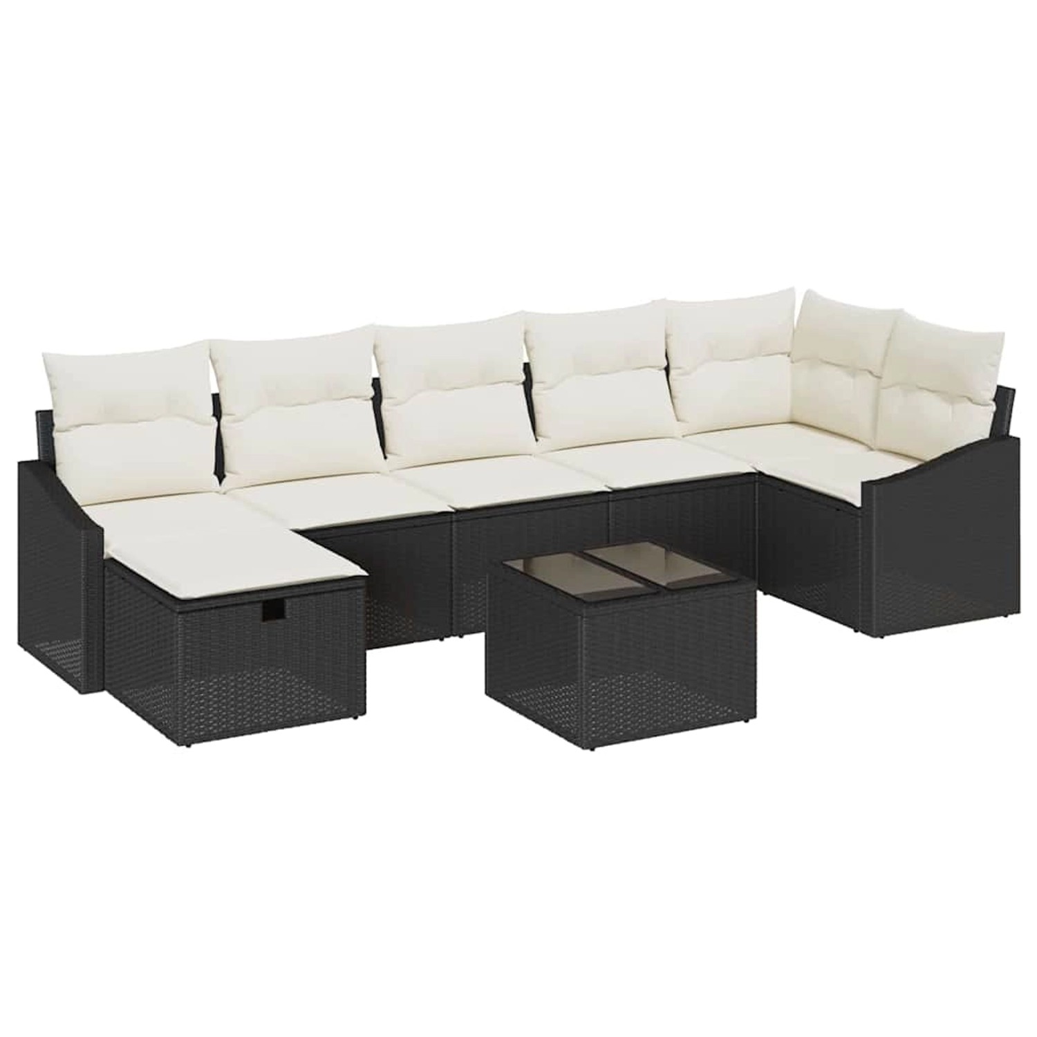 vidaXL Garten-Sofa-Set mit Kissen 8-Tlg Schwarz Poly Rattan 3359306 günstig online kaufen
