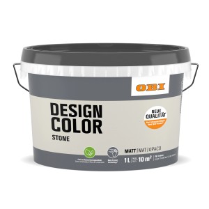 OBI Design Color Stone, 1L Eimer, matte, farbige Innenfarbe für Wände.
