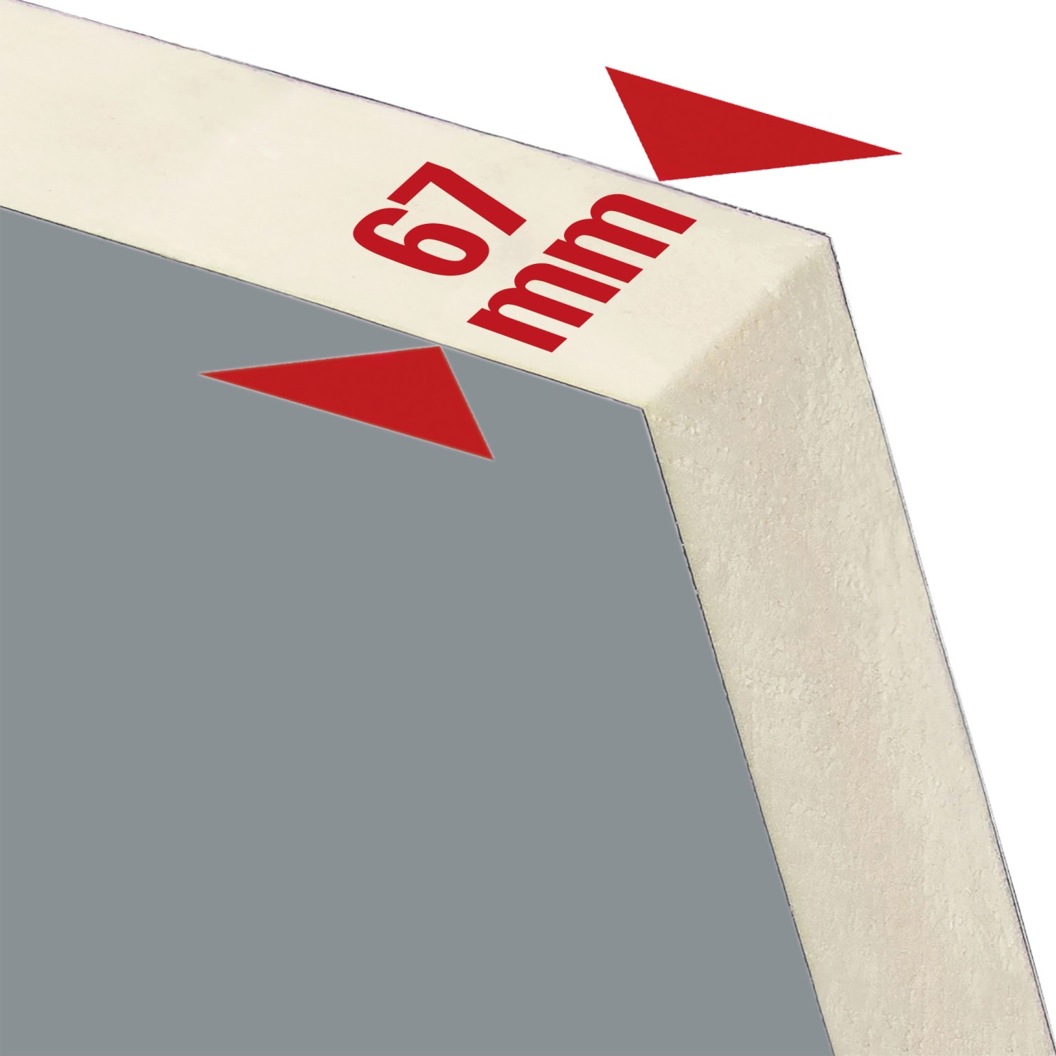 Detailaufnahme Splendoor Haustür Berlin Prime: 67mm Bautiefe für gute Wärmedämmung.