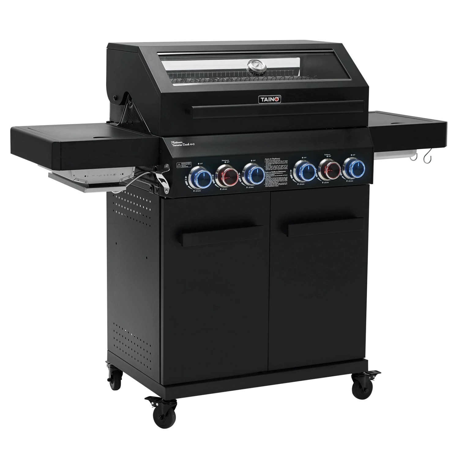 Taino Platinum Yamara Dark 4+2 Gasgrill Stahl 4 Brenner Sear-Burner Backbur günstig online kaufen