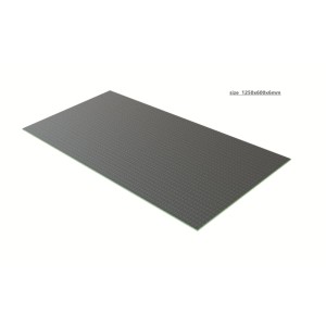 Dunkelgraue XPS Bauplatte 1250x600x6mm mit strukturierter Oberfläche, ideal als Fliesen- & Dämmplatte.