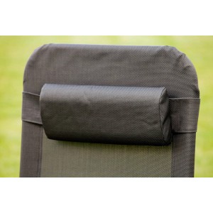 Schwarzes Kopfkissen von Merxx für eine XXL-Wellnessliege.