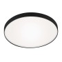 Schwarze, runde Briloner LED Bad-Deckenleuchte Malbona mit IP44 Spritzwasserschutz.