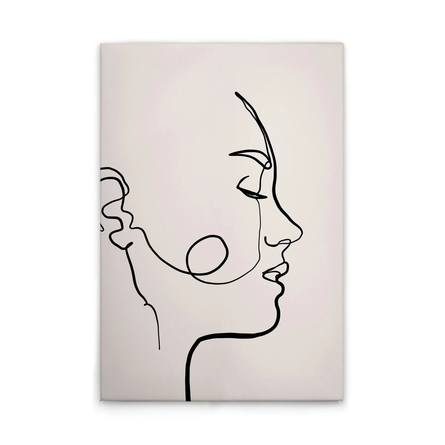 Tadessi Leinwandbild - M1-No.51369 - Gesicht Oneliner - 60 x 90 cm - Querformat