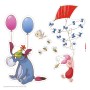 Komar Fenstersticker Winnie The Pooh mit I-Aah, Ferkel und Luftballons als Wanddekoration.