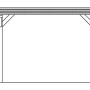Technische Zeichnung: Skan Holz Carport Spessart, Maße: 355x604 cm, Einfahrtshöhe 220 cm, Firsthöhe 243 cm.