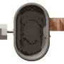 Finntherm Hot Tub Stockholm Anthrazit, Ø 200 cm, mit Holzofen und Holzverkleidung. Ideal für entspannende Stunden.