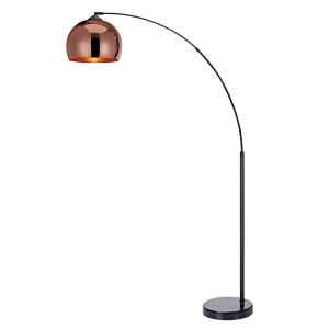 Roségoldene Bogenlampe von Teamson Home, modernes Design für Wohnzimmer und mehr.
