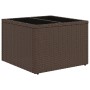 Brauner vidaXL Gartentisch aus Poly Rattan, Teil einer 10-tlg. Sofagarnitur.