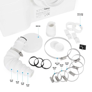 Xpotool 4/2 Kleinhebeanlage 800W Häcksler Hebeanlage Wc Schmutzwasser Fäkalien