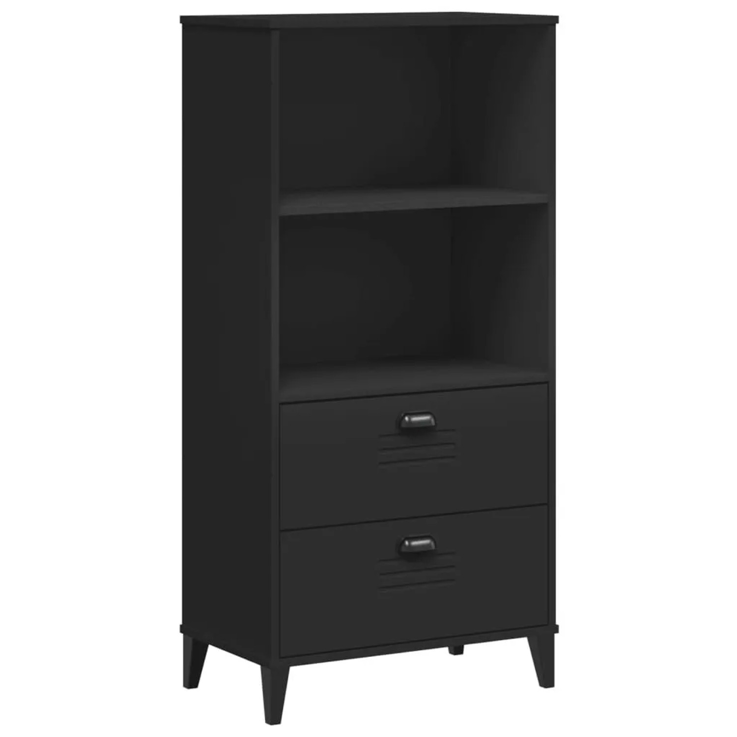 vidaXL Bücherschrank VIKEN Schwarz 60x35x123 cm Holzwerkstoff 374948