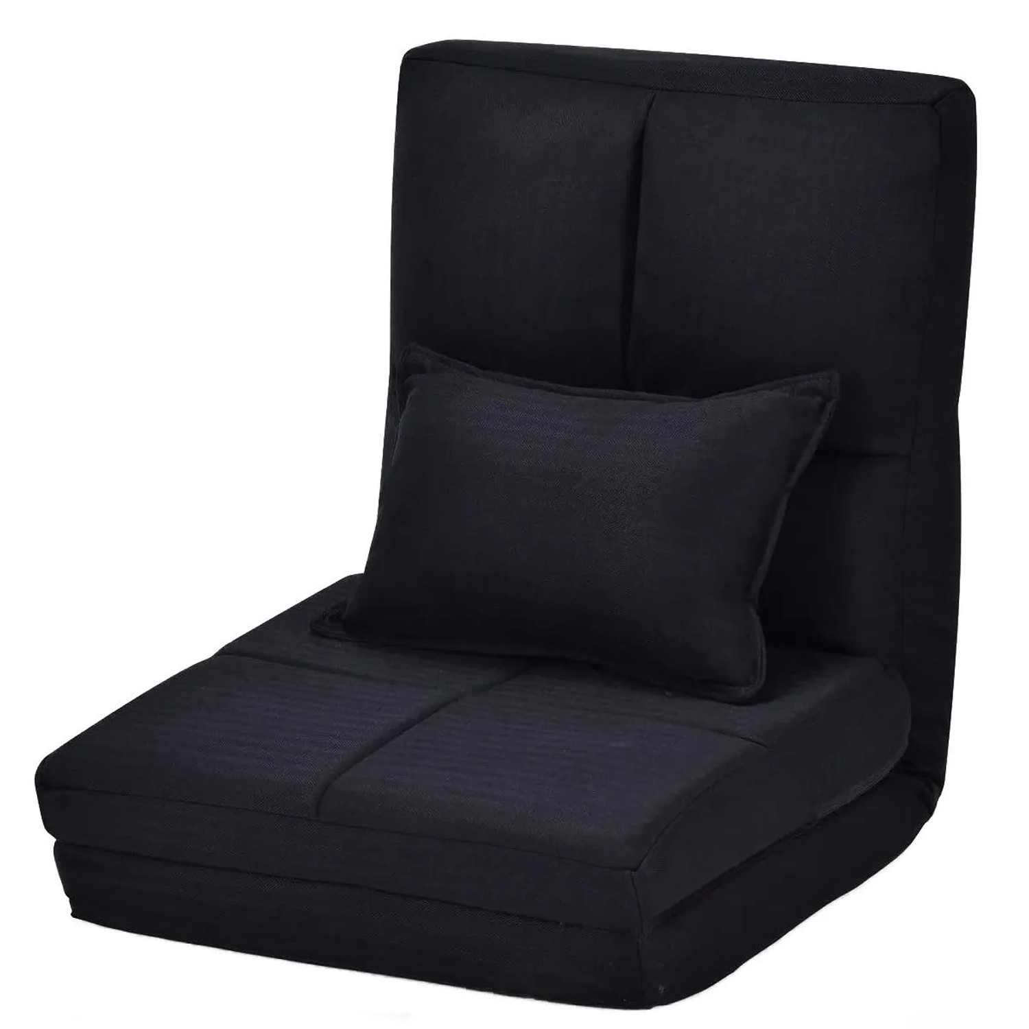 Costway Bodenstuhl mit Rückenlehne Liegenfunktion 100 kg Schwarz günstig online kaufen