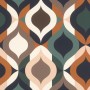 Rasch Vliestapete Salsa mit Retro-Muster in Grün- und Brauntönen, 10,05x0,53 m.