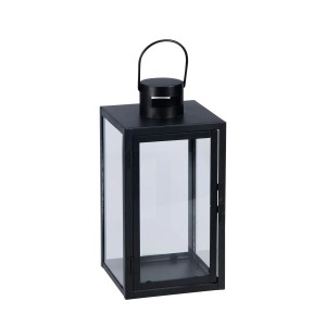 Mojawo 2tlg Metall Laternen Set Schwarz Gartenlaterne Windlicht ca. H30,41cm