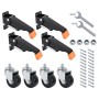 HMF 6750 Schwerlastrollen Absenkbar für Werkbank 4 Stück 65 mm bis 300 kg Schwarz_7