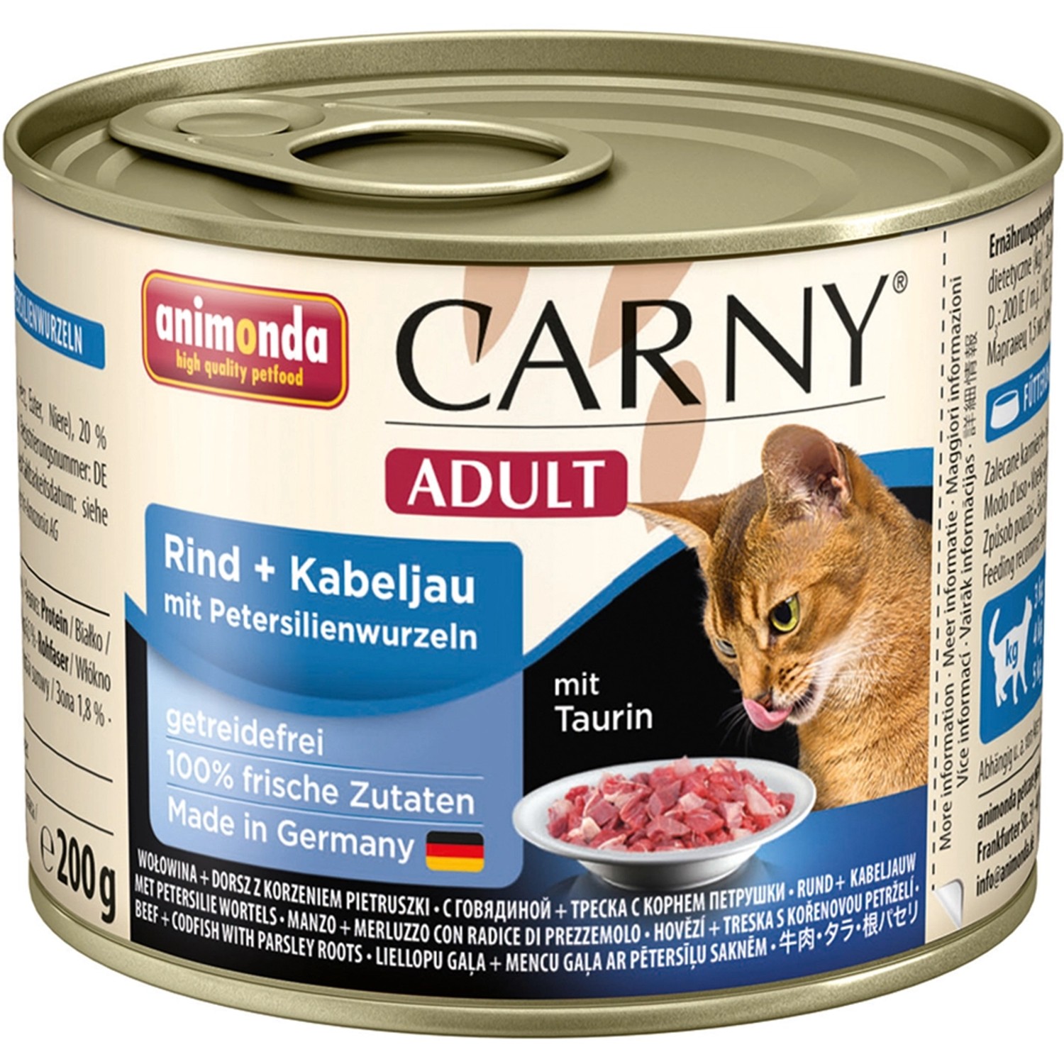 Carny Katzen-Nassfutter Adult Rind und Kabeljau und Petersilienwurzeln 200 g