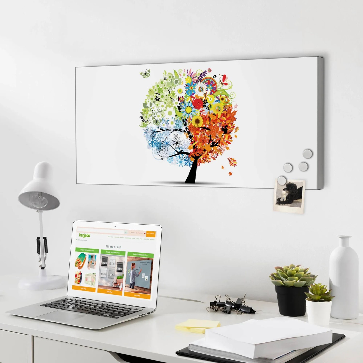 Magnetwand 30x75cm Mit Retro-Motiv – Inkl. Magnete, Pinnwand Für Küche & Büro