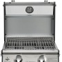 EL Fuego Gasgrill Jesolo, schwarz-silber, mit Edelstahlrost und Thermometer im Deckel.