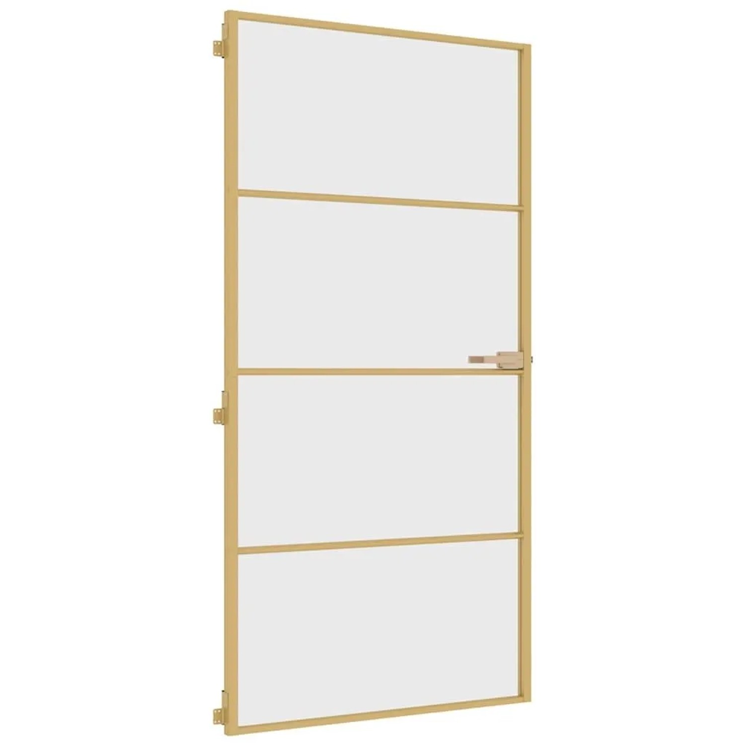 vidaXL Innentür Schlank Golden 102,5x201,5 cm Hartglas und Aluminium 155135