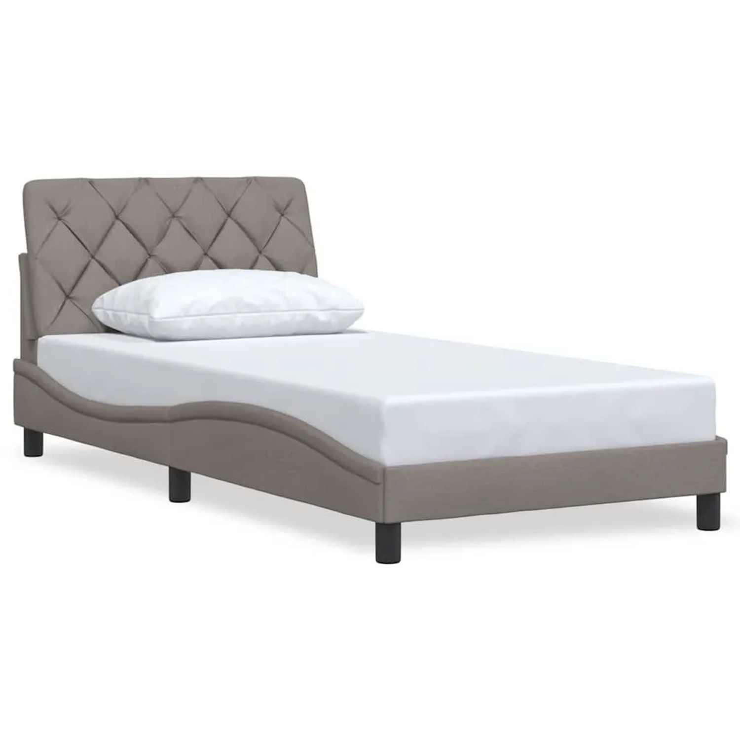 vidaXL Bettgestell Ohne Matratze Taupe 100x200 cm Stoff 3310584 günstig online kaufen