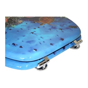 Sanilo WC-Sitz Ocean aus Holz mit Meerestier-Motiv.