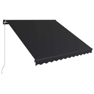 vidaXL Markise Manuell Einziehbar mit LED 350x250 cm Anthrazit 3051244