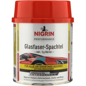 Nigrin Performance Glasfaser-Spachtel 250g im Dose für Lackreparatur und Karosseriereparatur.