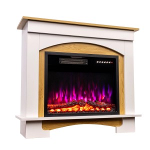 HOMAVO Elektrokamin mit Schrank, 23 Zoll, mit simuliertem Feuer und Holzscheiten.