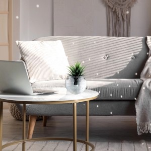 Relaxdays Hängeampel Discokugel Glas Silber 15 cm Durchmesser 62,5 cm Länge