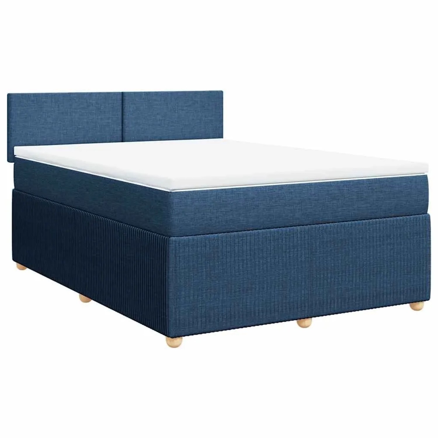 vidaXL Boxspringbett mit Matratze Blau 140x200 cm Stoff 3289778
