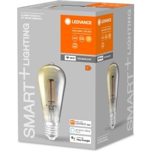 Ledvance Smart+ Filament Edison E27 Leuchtmittel, 6W, Light Grey, im Karton.