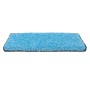 Rechteckige, hellblaue Shaggy Stufenmatte Barcelona (23,5x65 cm) für Treppen.
