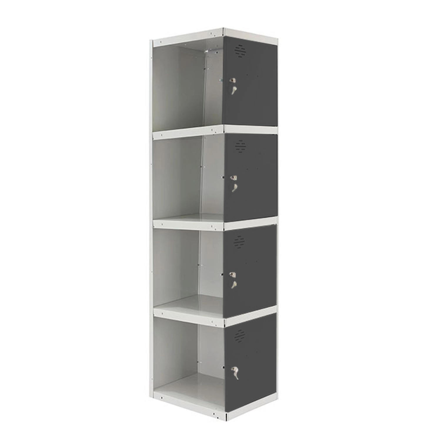 PROREGAL Spind AMEGO HxBxT 180 x 30 x 50 cm 4 Abteile Anbaumodul Weiß-Anthr günstig online kaufen