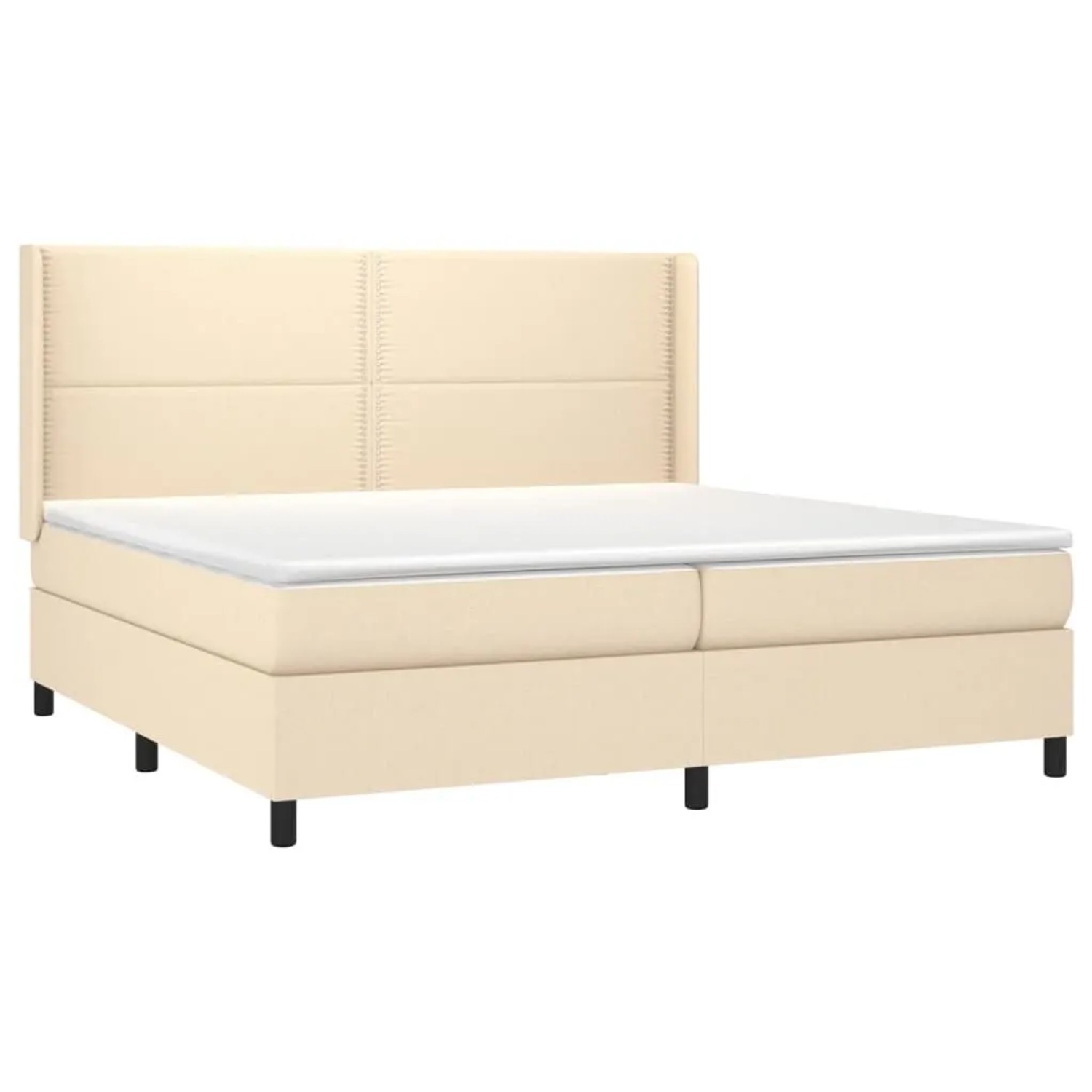 vidaXL Boxspringbett mit Matratze & LED Creme 200x200 cm Stoff 3138266 günstig online kaufen