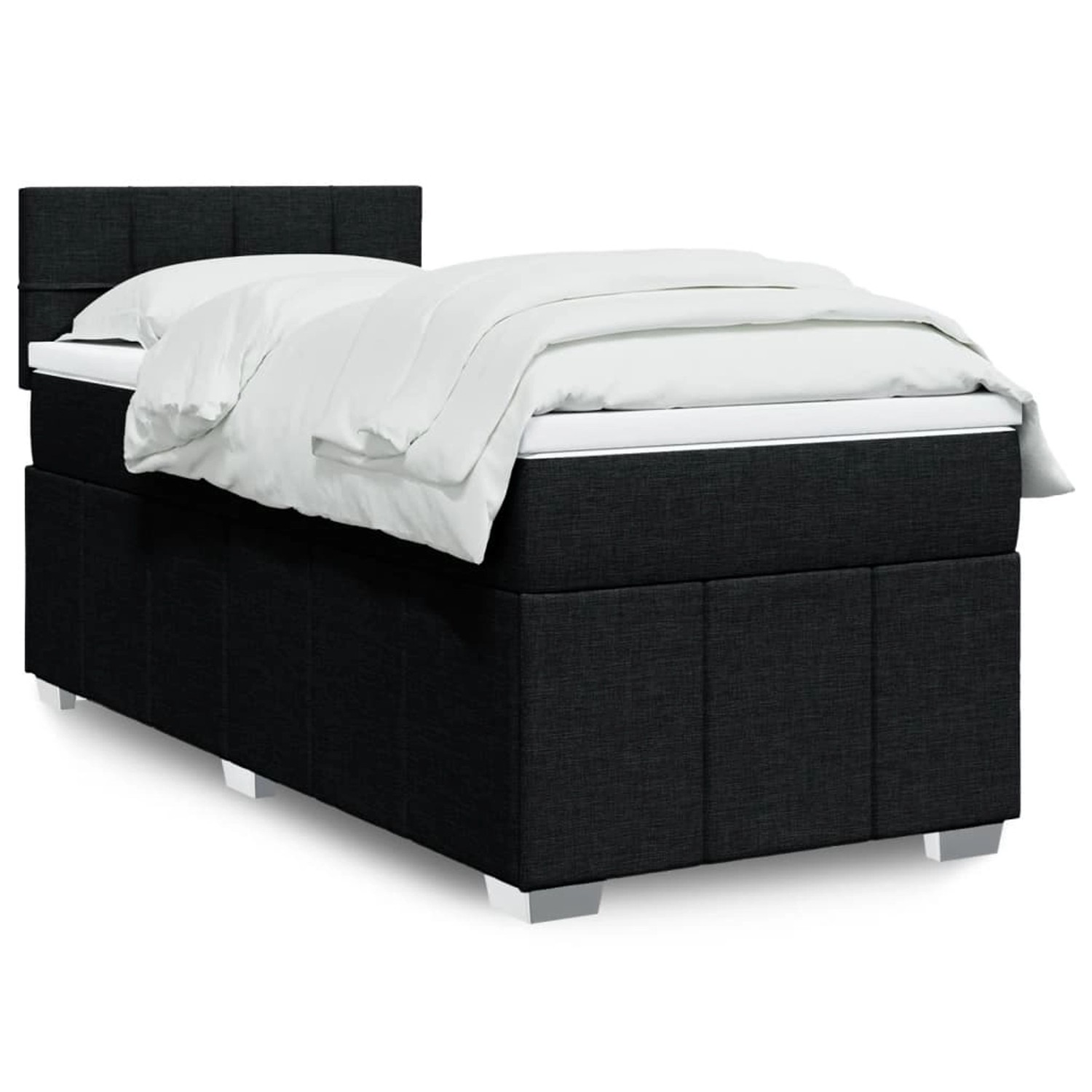 vidaXL Boxspringbett mit Matratze Schwarz 90x200 cm Stoff 3289253 günstig online kaufen