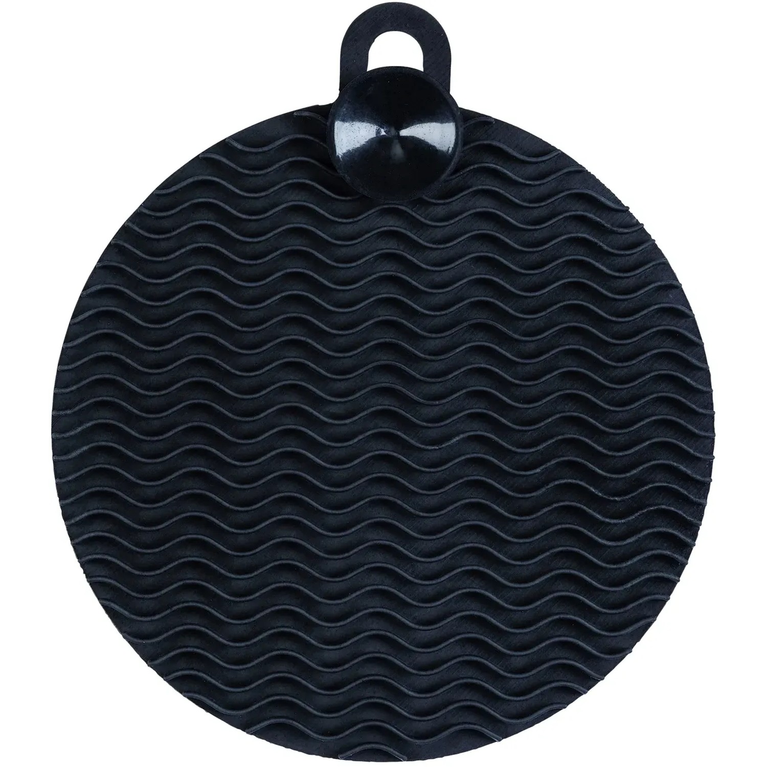 Schwarzer, runder Silikon Spülschwamm von Wenko für die Outdoor Kitchen, 2er Set.