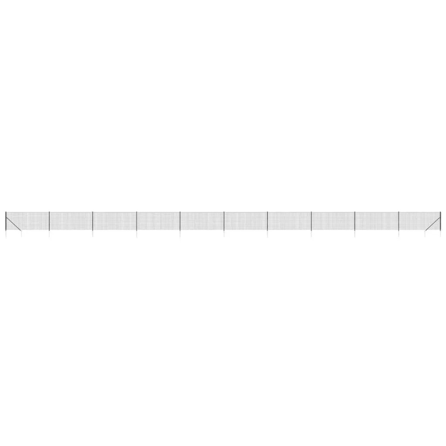 vidaXL Maschendrahtzaun mit Bodenhülsen Anthrazit 1x25 m 154249