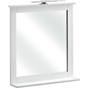 Pelipal Bad-Spiegel Quickset 928, 68x60 cm, weiß, mit Ablage und optionaler LED-Leuchte.