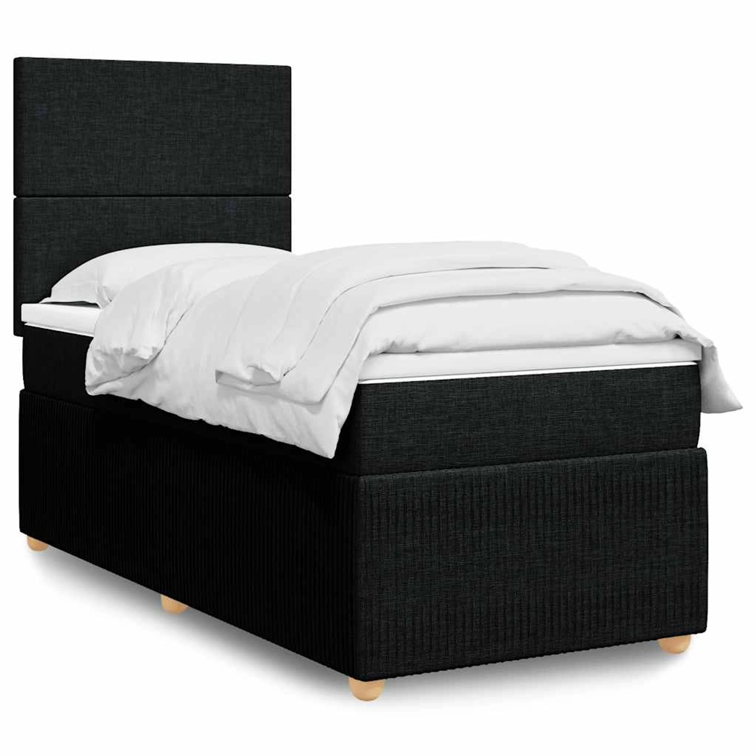 vidaXL Boxspringbett mit Matratze Schwarz 100x200 cm Stoff 3294262 günstig online kaufen