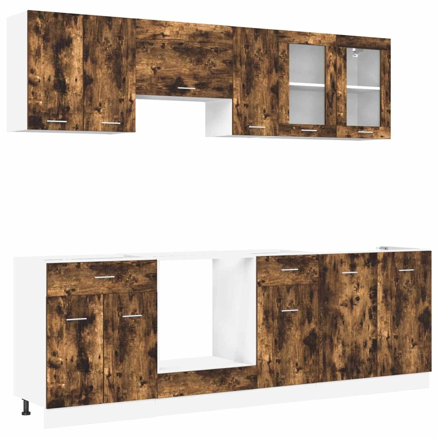 vidaXL Küchenschrank-Set Lyon 8-Tlg Räuchereiche 240 x 46 x 81,5 cm 3388348 günstig online kaufen