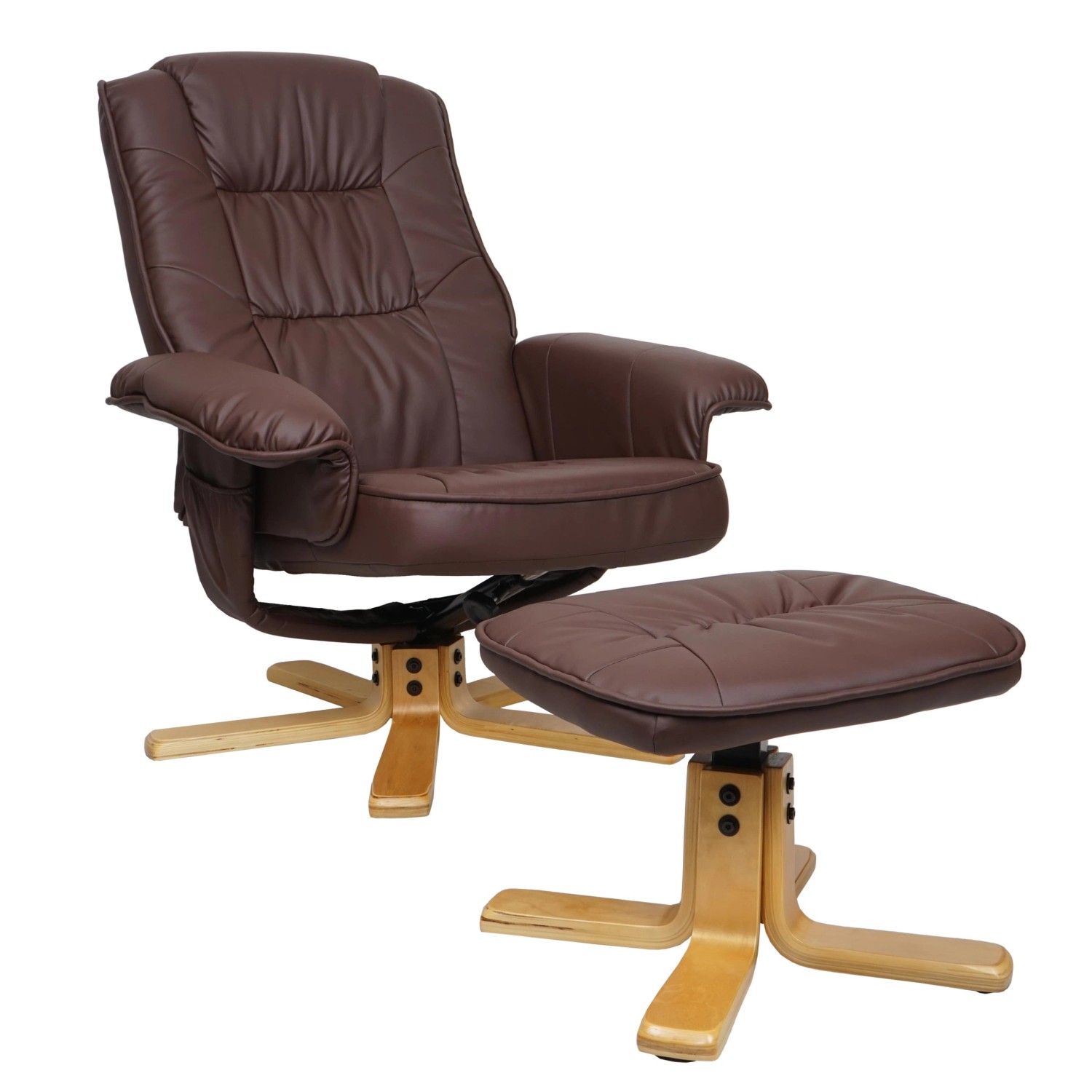 MCW Relaxsessel H56 mit Hocker Rot-Braun günstig online kaufen