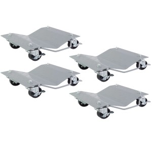 4er Set TRUTZHOLM Rangierhilfen für PKW, je 680 kg Tragkraft, 360° drehbar.
